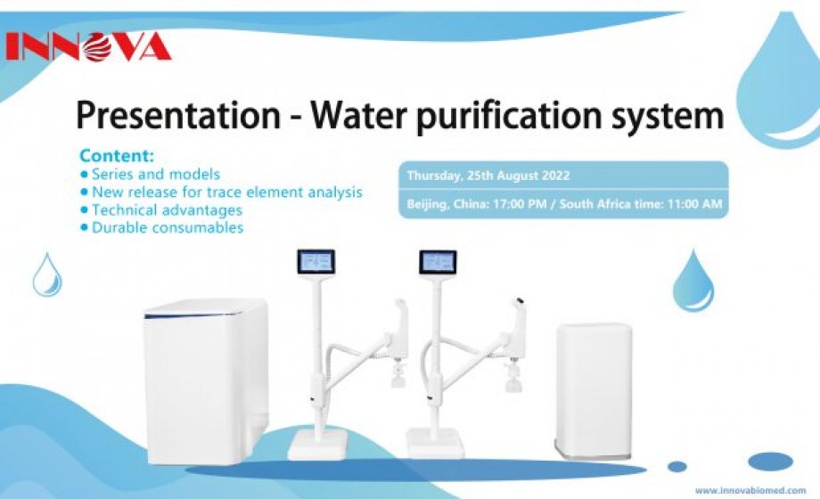 Une présentation sur Innova Water Purification Systems le 25 août